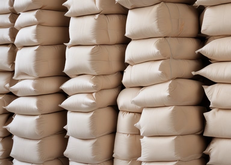 Powdered milk packaging in a clean environment.