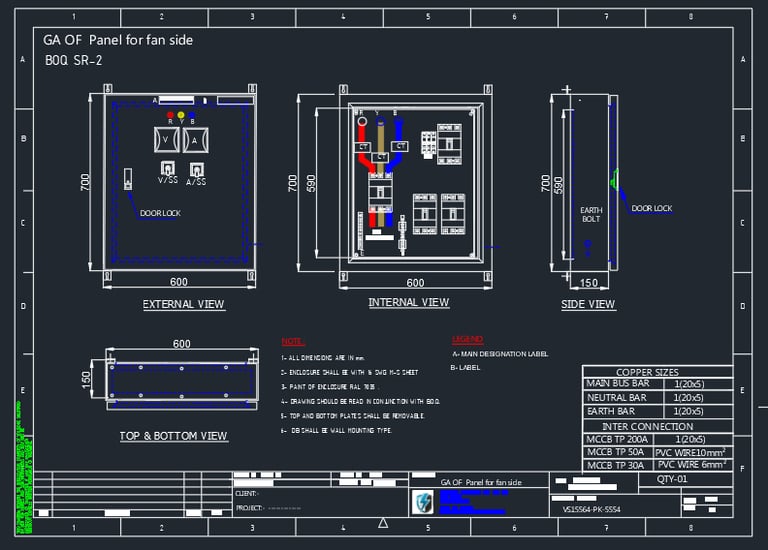 VoltEdge Autocad drawing of Power distribution /Electrical Distribution box