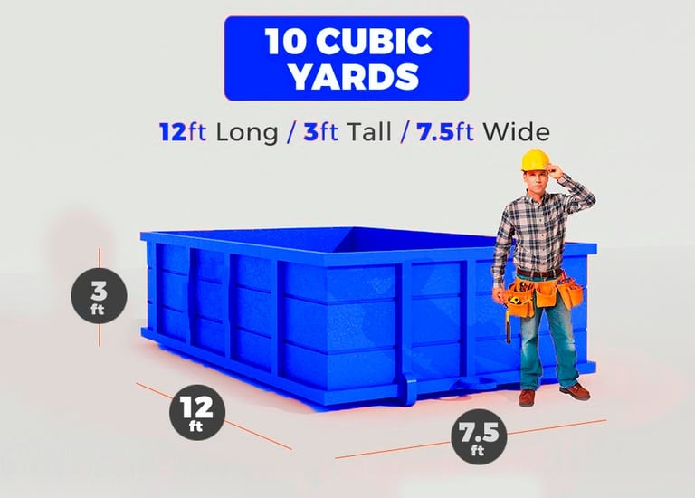 10 yards dumpster size