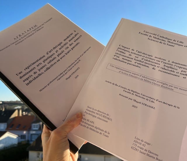 Mémoire et article scientifique en art-thérapie de Magali Strassel, art-thérapeute à Boulogne-sur-Me