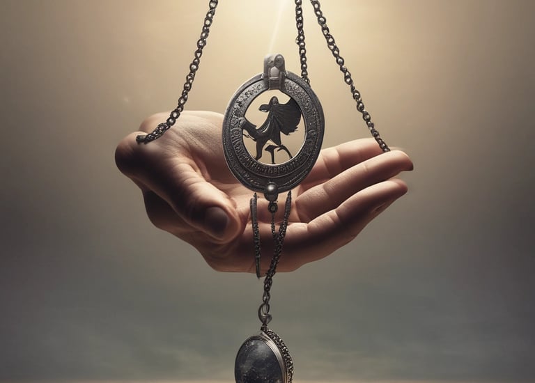 A close-up of a person holding a tarot card labeled 'The Moon' next to their face. The person has celestial symbols like crescent moons and stars drawn around their eyes and forehead. They have black nail polish and long dark hair, and their expression is thoughtful and enigmatic.