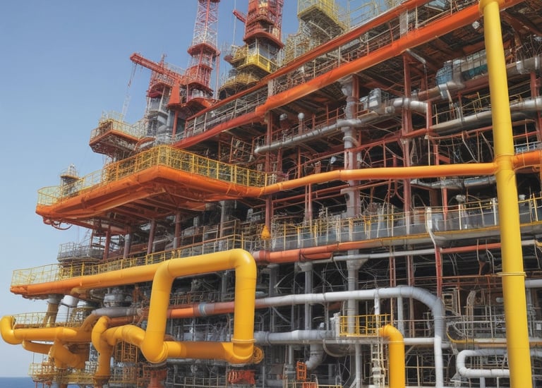 Close-up of strain gauges on piping installations.