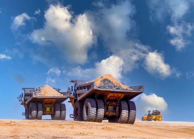 Open cast mine hauler loaded