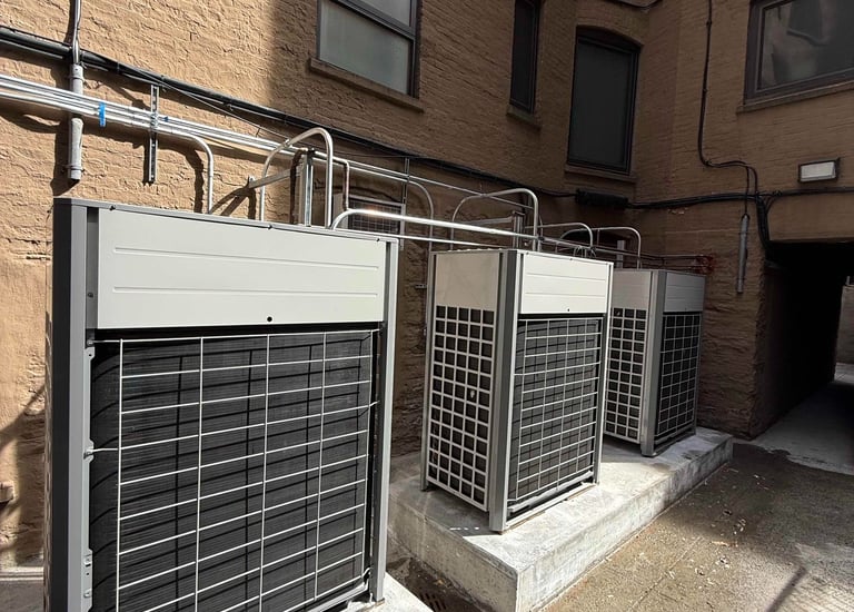Multiple mini split outdoor units installation in Reading PA by Brito Electrical
