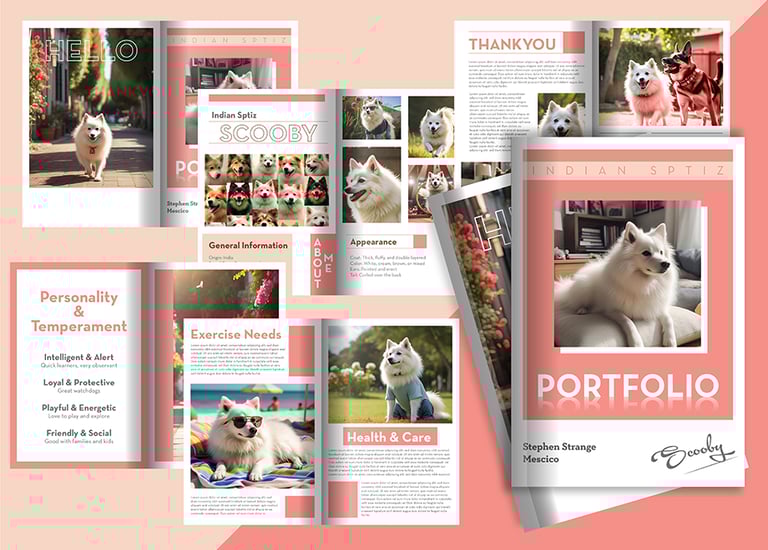 Professional bifold brochure design with a clean layout, folded down the center