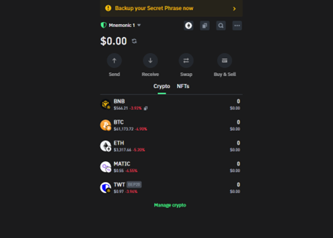 Trust wallet crypto balance account