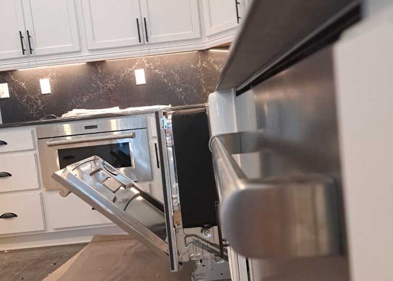 shows appliance installation in progress