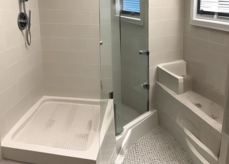 white wooden kitchen island and cupboard cabinets near glass panel door
