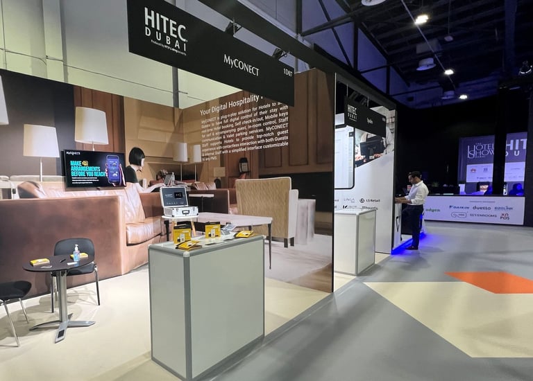 a display of a kitchen and dining area