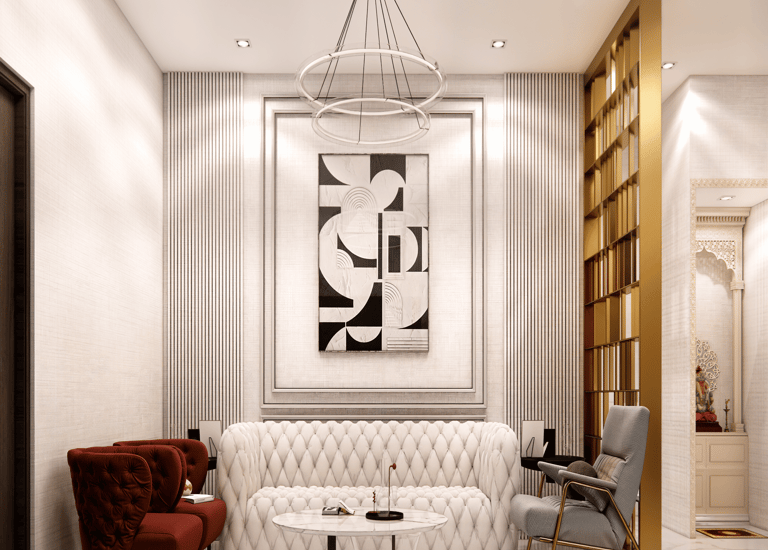 Modern Living Room Interior Design by CASA DESIGNERS in Bangalore