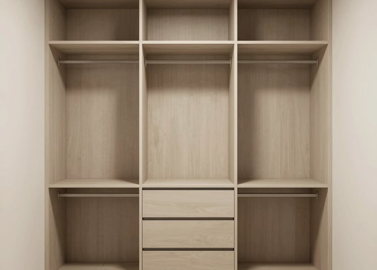 Close-up of a sleek, custom-made wooden dining table with fine craftsmanship details.