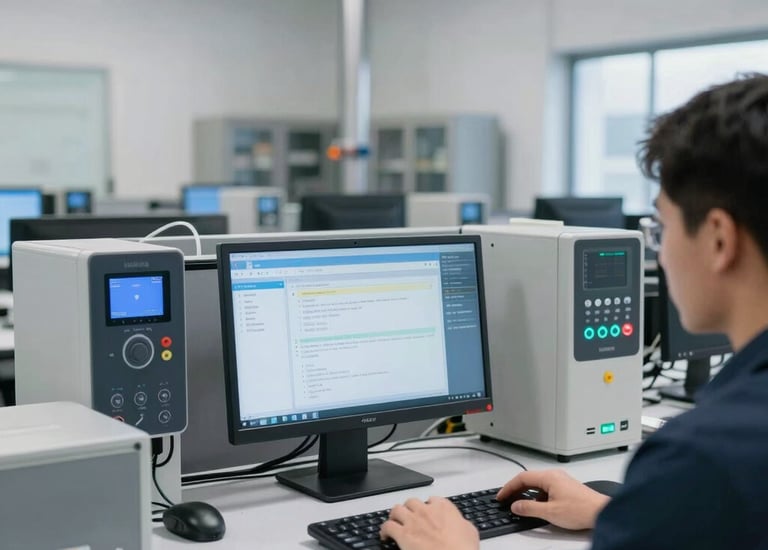 Wide shot of a showroom displaying various lighting fixtures and furniture.