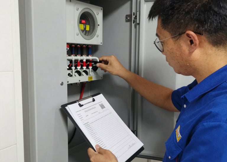 Wide shot of a showroom displaying various lighting fixtures and furniture.