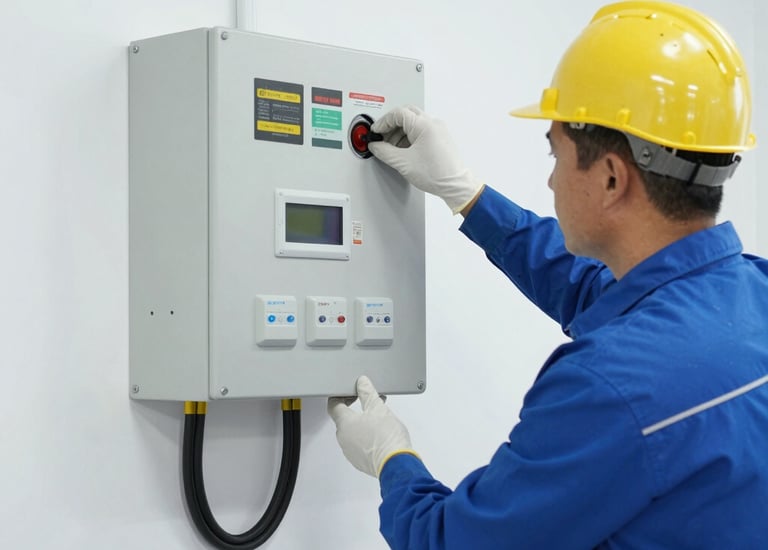 Close-up of a modern LED lighting installation in a commercial space.