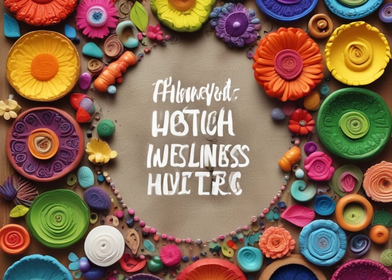 A vibrant workshop scene with children engaged in art activities.