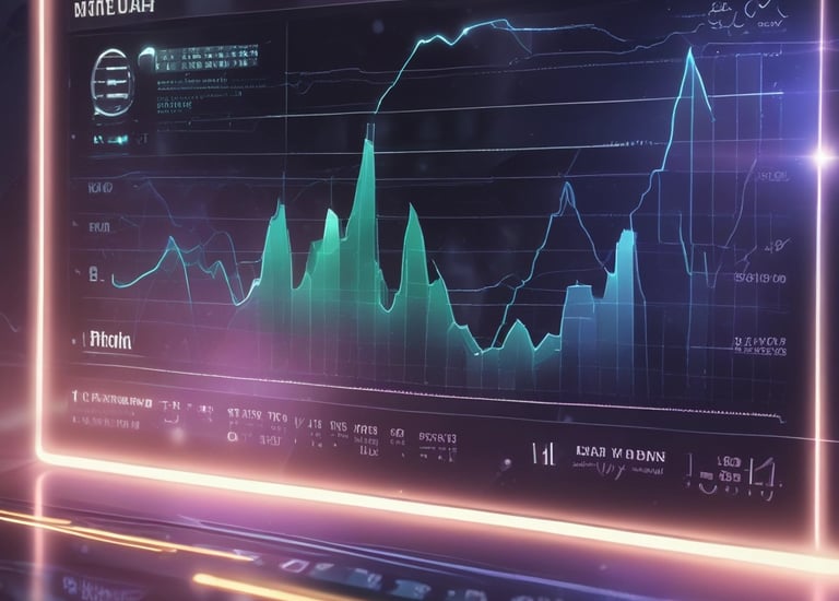Close-up of delicate molecule-inspired graphic with blue and charcoal tone highlights