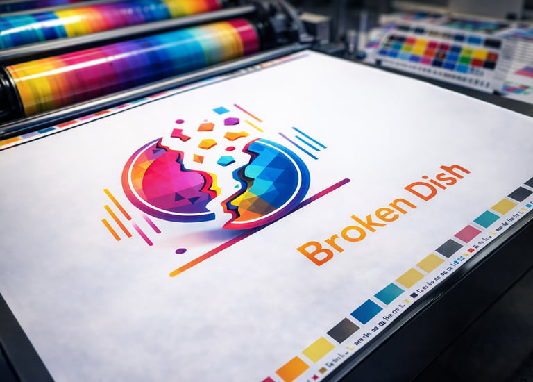 Broken Dish Logo on printing plate
