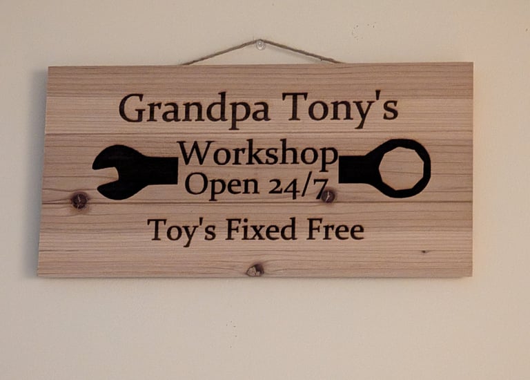 Custom etched sign.