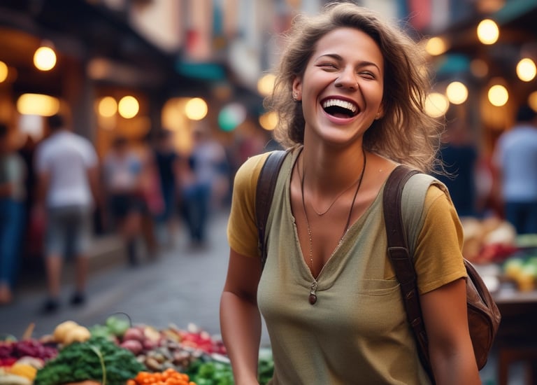 a man riding a skateboard down a street next to tall buildings