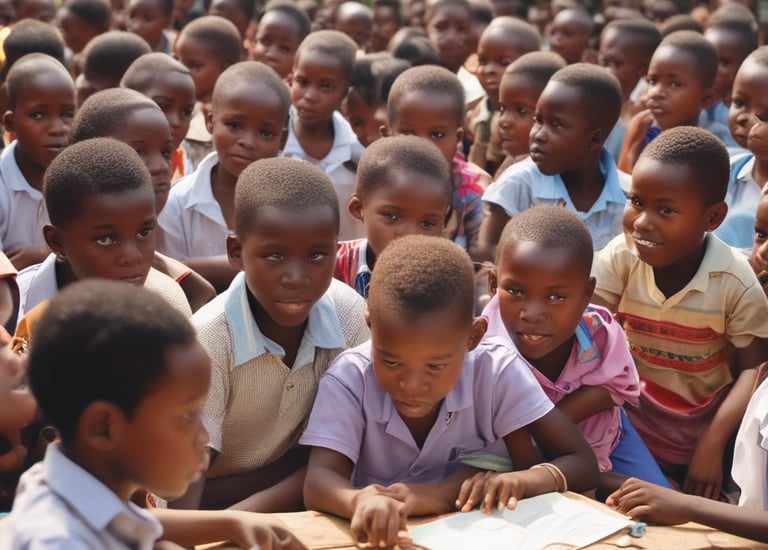 Children attending a community education workshop.