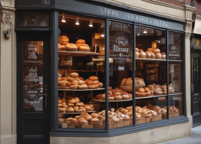 A smiling artisan showing their craft with a laptop displaying their new website.