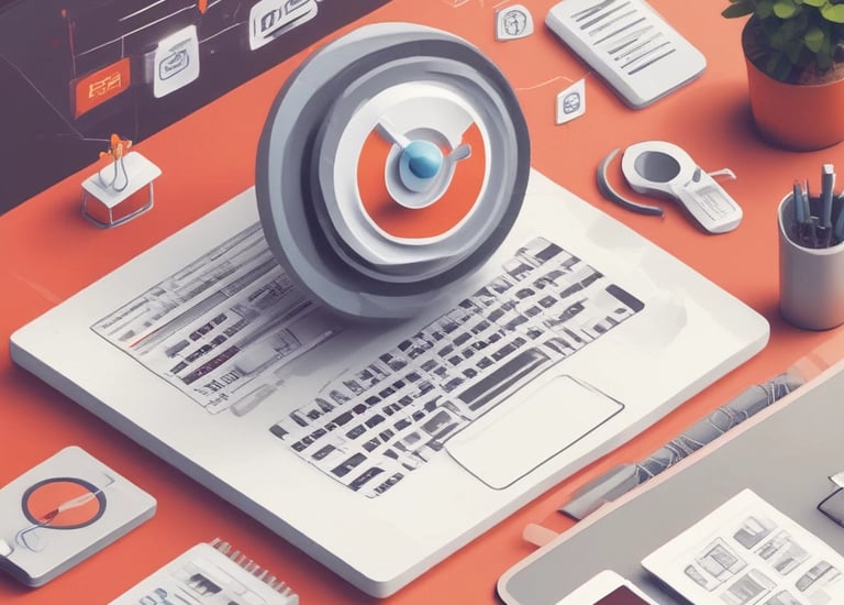 Close-up of a digital dashboard showing marketing analytics.