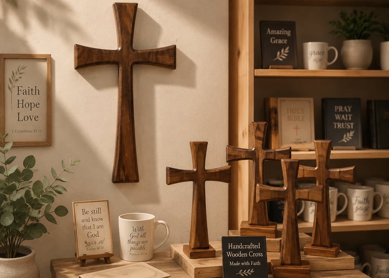 Wall crosses in church and Christian retail shops