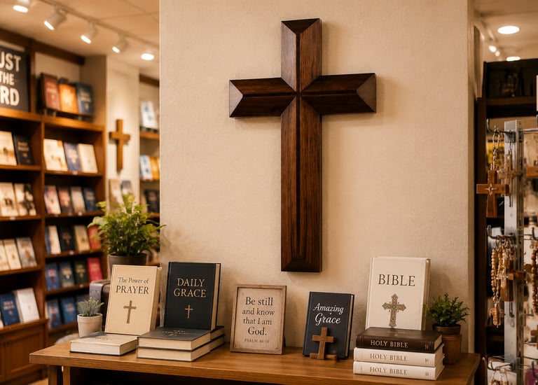 Wall crosses in church and Christian retail shops