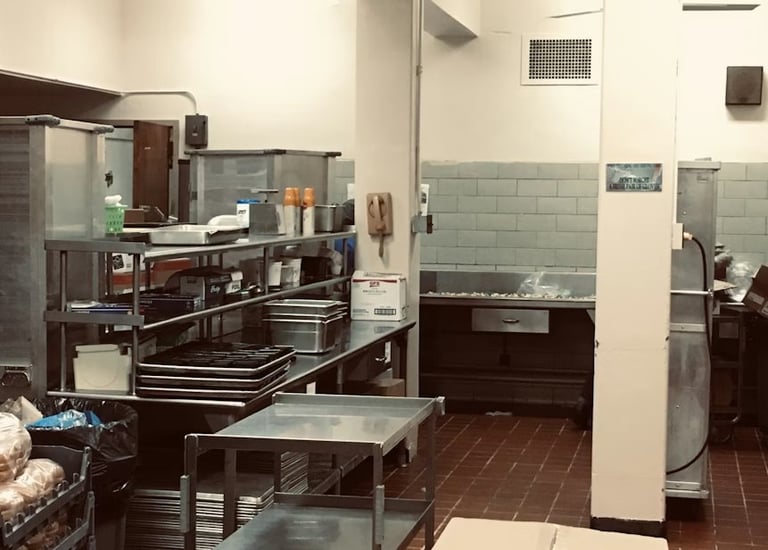 Commercial kitchen setup for food service operations