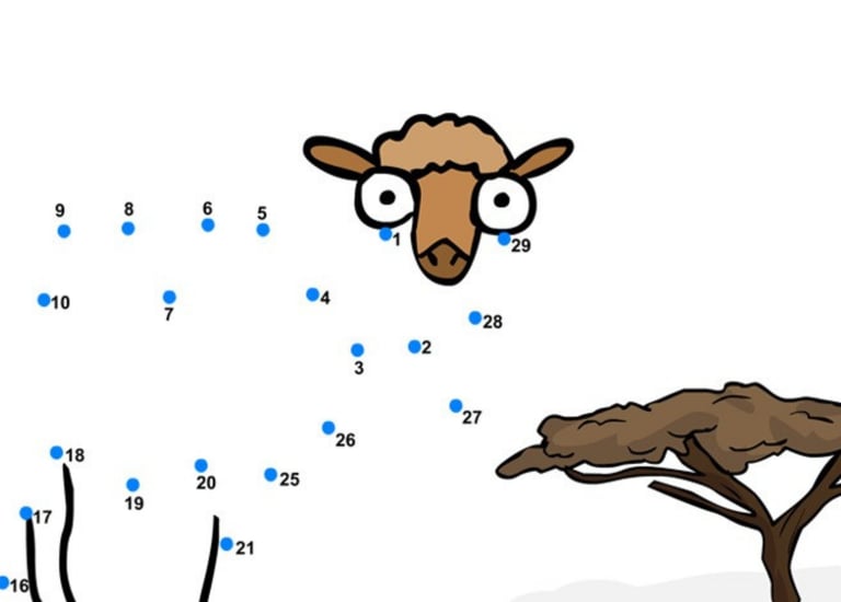 חברו בין הנקודות כדי להשלים את הציור של נוף דרום הארץ