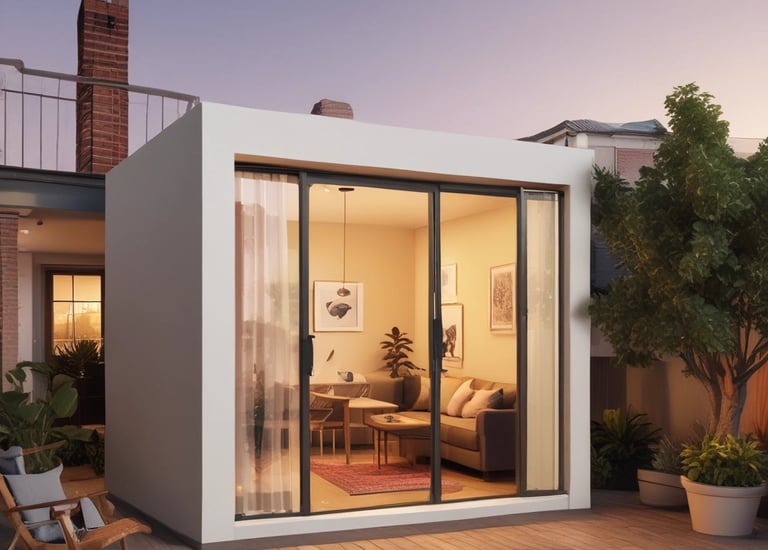 A vibrant mixed-use building combining residential and retail spaces.