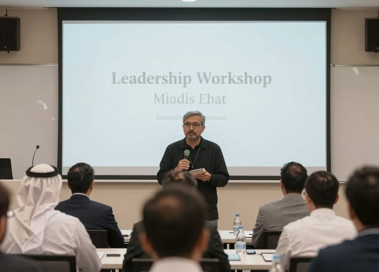 A leadership workshop in progress focusing on building effective sales teams.