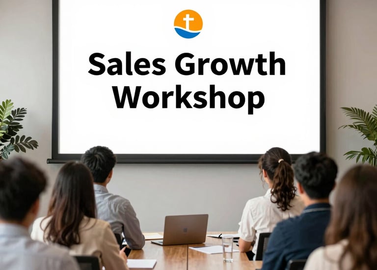 A detailed sales pipeline chart displayed during a corporate strategy session.