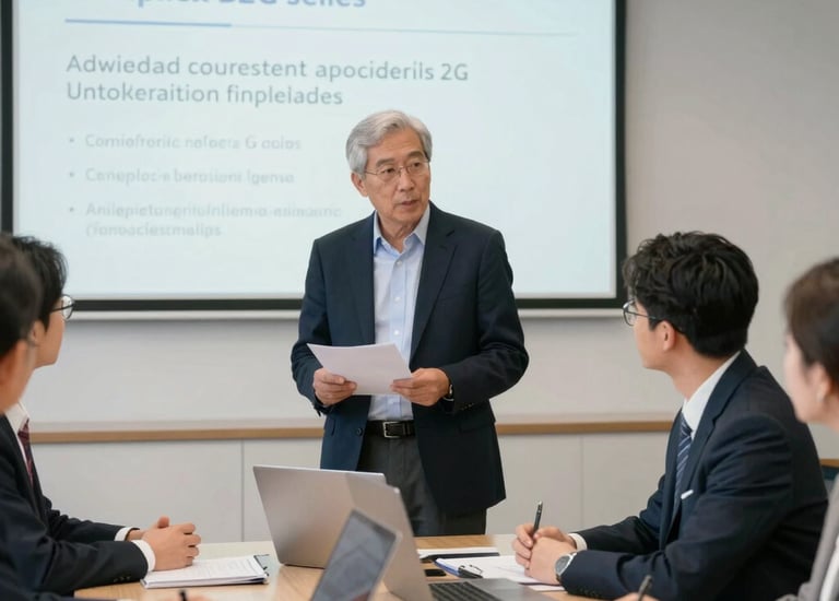 A senior advisor consulting with a government sales team complex B2G sales.