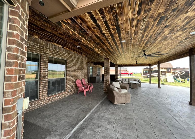 Dark Wood Patio Ceiling