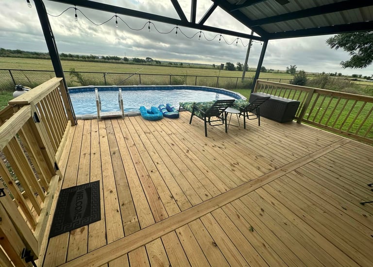 Wood Deck with Pool