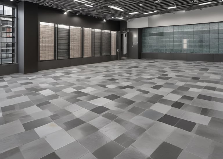 A commercial space featuring modern tile installations.