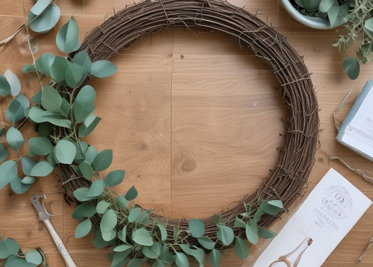 A rustic wooden table adorned with wildflowers in a mason jar, bathed in soft natural light