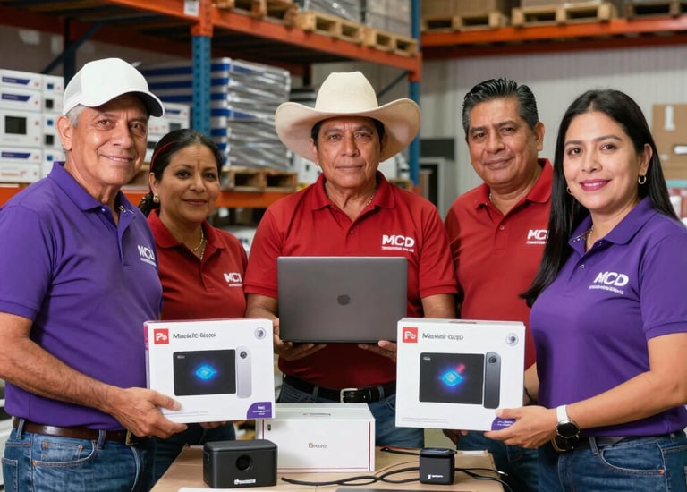 Warehouse shelves stocked with various machine parts and components ready for distribution.