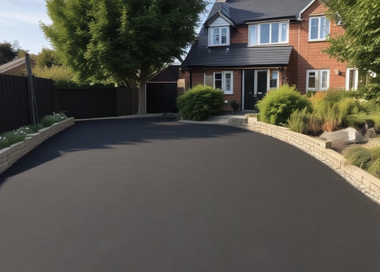 A smooth tarmac driveway leading to a modern detached house in Birmingham.