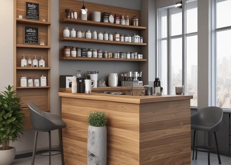 Elegant wood and metal furniture pieces arranged in a stylish living room.