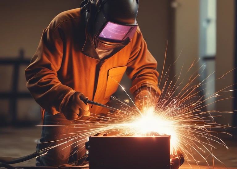 Stacked profile iron beams in dark brown and gold tones.