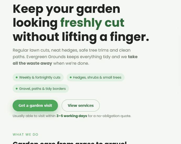 Evergreen Grounds Website