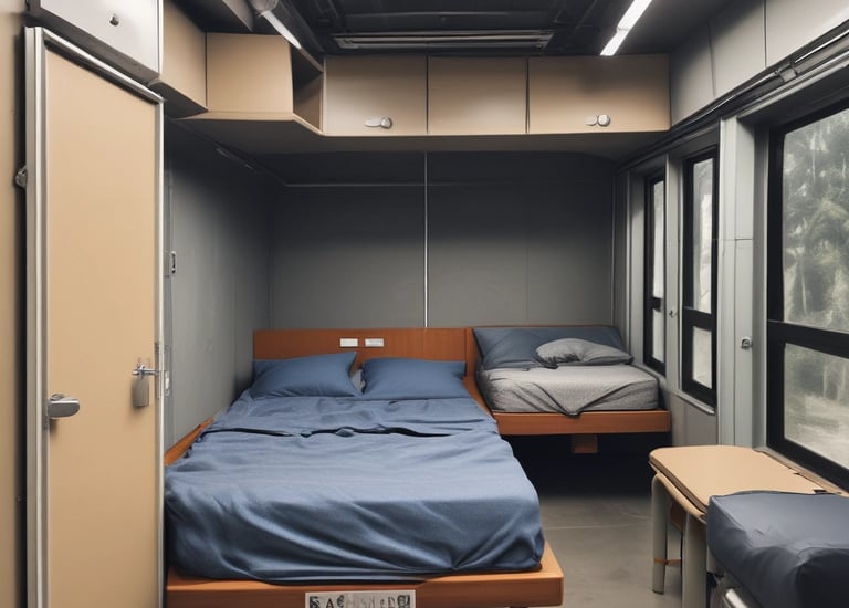 Comfortable dormitory rooms designed for restful breaks at lachit auto bahn.