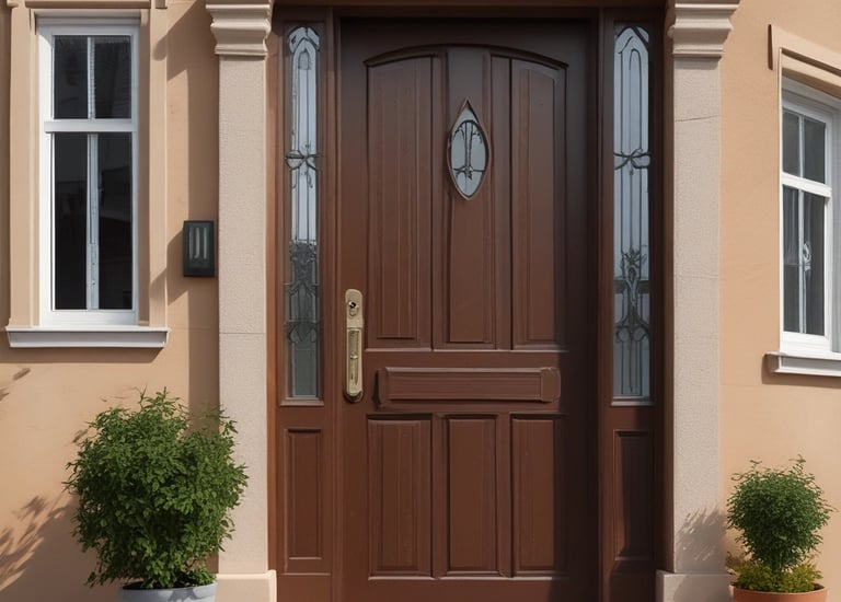Close-up of a car key and insurance policy on a desk.