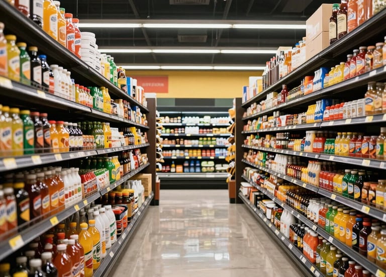 Visual of a vibrant e-commerce site for a Mandarin grocery shop.