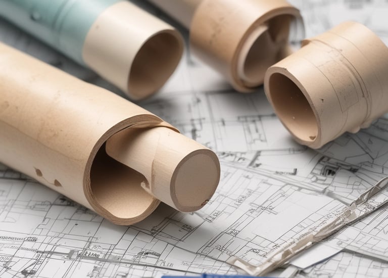 Close-up of hands submitting ADU permit documents at city office.