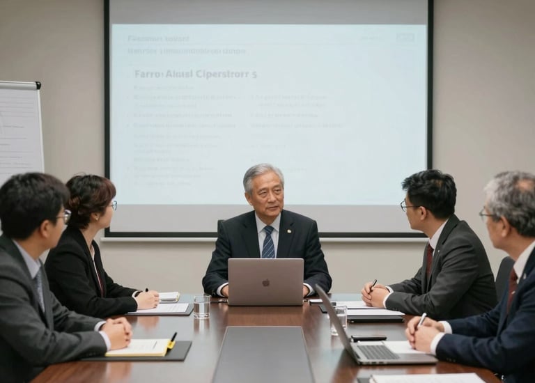 Team meeting discussing risk management strategies