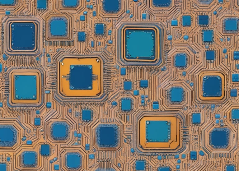 Shelves filled with various electronic components in a store.