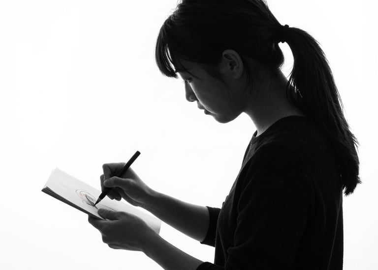 Close-up of a vintage typewriter with fantasy manuscript pages.
